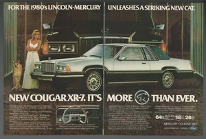 1980 MERCURY COUGAR XR-7 2-page advertisement, large 2-door, print ad - Bild 1 von 3