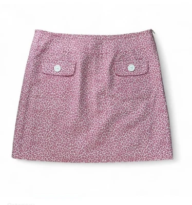 Pink Leopard Print Mini Y2K Style Skirt Vintage 90s Print Women’s Size 12 - Image 1 of 4