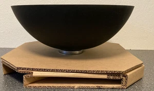 Vitraform VF11F-72 Freestanding Round Glass Sink 14" Black Frosted Finish - Picture 1 of 15