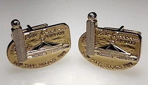Rari gemelli tono oro 1964 New York Wolds Fair Billy Grahams Pavillion - Foto 1 di 4