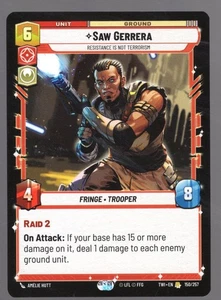 Star Wars Unlimited TotR Card TWI150 Saw Gerrera - Picture 1 of 1