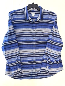 LL Bean Damen Flanellhemd blau gestreift Bio-Baumwolle Xlarge Regular - Bild 1 von 10