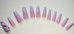 Press On Nails Lavender & Pink - Picture 1 of 1