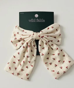 Wild Fable Haarspange rot Blumen auf creme Schleife - Bild 1 von 2