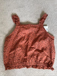 H&M GIRLS SPOTTED STRAPPY TOP IN RUST RED AGE 11-12 BNWT - Picture 1 of 1