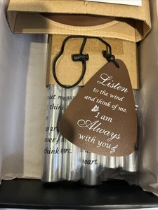 Fabuday Wind Chime Memorial windchime REMEMBRANCE FUNERAL BROWN SILVER - Picture 1 of 6