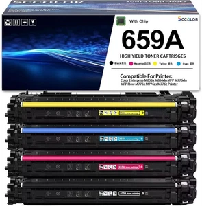 4-Pack 659A Toner Cartridges Black Cyan Magenta Yellow With Chip W2010A Non OEM - Picture 1 of 10