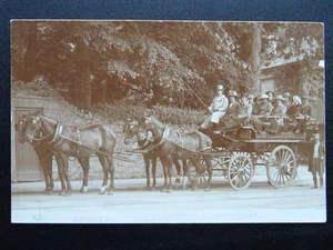 Devon Torquay CAWDLE'S COACHING EXCURSION Coach & Four Horse's c1909 RP Postcard - Picture 1 of 4