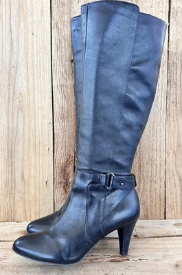 Antonio Melani Botas Tacón Alto Nicole Oficina Carrera Mujer’s 7 M Cuero Negro Foto 1 de 4