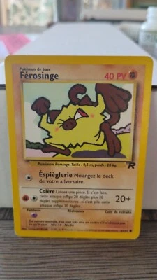 FEROSINGE French Version POKEMON 2000 Trading Card MANKEY Team Rocket 61/82 TCG - Image 1 of 2