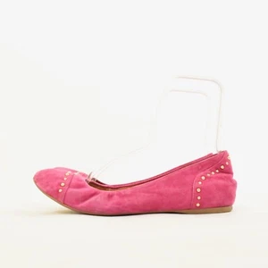 J.Crew Shoes 10 Hot Pink Studded Suede Leather Ballet Flats - Picture 1 of 10
