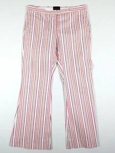 The Limited Drew Fit Pink Brown Striped Pants Women 2 Cotton Blend Flared Y2K - Picture 1 of 16