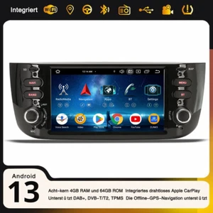 8-Kern Android 13 DAB+ Autoradio Navi CarPlay DSP 4+64GB Fiat Grande Punto Linea - Bild 1 von 23