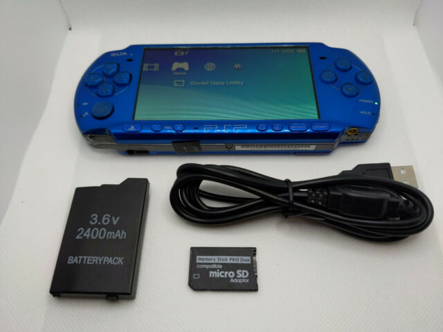 SONY Playstation Portable PSP-3000 Vibrant Blue Console Box set tested –  Hakushin Retro Game shop