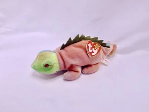Ty IGGY the Iguana Beanie Baby P.E. Pellet 1997 Neonati Con Errori - Foto 1 di 7
