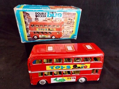 Autobús de fricción de dos pisos MF vintage hojalata litografía caja original China MF844 excelente estado Foto 1 de 4