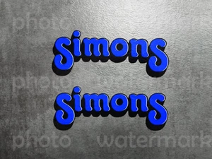 2x Simons Forks decals stickers graphics Blue/Black KX CR Maico RM DR KTM shocks - Bild 1 von 2