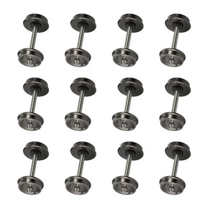 12pcs HO Scale 1:87 33" Metal Wheelsets Metal DC Wheels Metal Axles C8725 - Picture 1 of 6