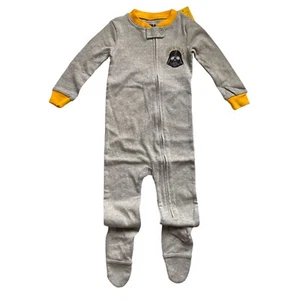 New Star Wars Darth Vader Footed One Piece Pajamas Boys 18 Months Gray Cotton - Picture 1 of 7