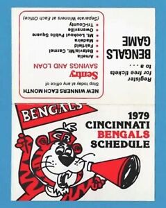 NFL FOOTBALL 1979 CINCINNATI BENGALS pocket schedule SENTRY SAVINGS