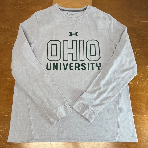 Ohio Bobcats Shirt Mens Large Gray Long Sleeve  Thermal Under Armour Cover