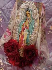 Our Lady Of Guadalupe Virgin Mary Catholic Virgen De Guadalupe about 21" Inches - Picture 1 of 8