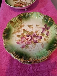 Vintage B & K clematis ceramic plates x 7 - Picture 1 of 3