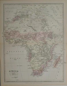 1886 Aufdruck Karte Afrika Sudan Abessinien Angola Umhang Kolonie Transvaal - Bild 1 von 5