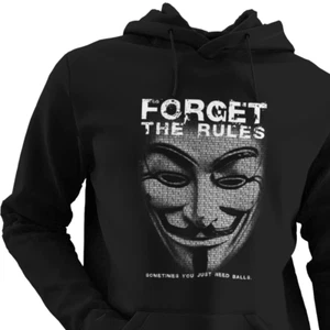 Anonyme Maske Vergessen Sie die Regeln manchmal brauchen Sie nur Bälle Hoodie Ungehorsam UK - Bild 1 von 8