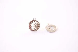 Round Sun Wholesale and Moon Charm - Rhodium Plated over Brass Charm Round Circl - Picture 1 of 3