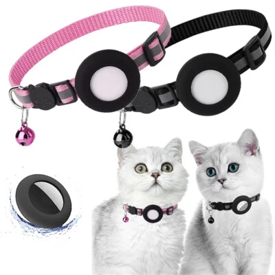 1/2pack AirTag Cat Collar Dog Pets Kitten Puppy Reflective Protector GPS Tracker - Image 1 of 4