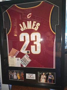 LEBRON JAMES #23 CAVALIER 2003-2004 SIGNED FRAMED HOME JERSEY HOLOGRAM AUTHENTIC - Picture 1 of 20