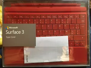 Microsoft Surface 3 Type Cover/Keyboard Red AZERTY (FRENCH LAYOUT) - NEW - Picture 1 of 2