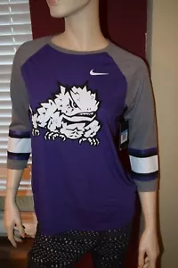 TCU Nike Horned Frogs Women's Purple Orchid "Horned frog" Crew Neck T-Shirt NWT - Picture 1 of 4