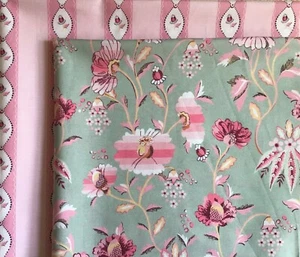 2 * 50cm Square Bundle Cath Kidston Friendship Gardens & Bud Stripe Fabric New - Picture 1 of 18