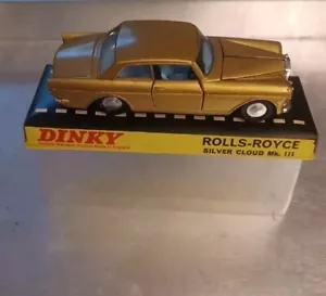 DINKY GOLD ROLLS ROYCE SILVER CLOUD III - 127, LIGHT BLUE INTERIOR - Picture 1 of 18