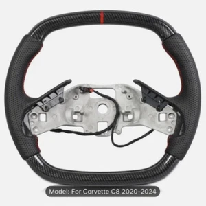 Carbon Fiber Steering Wheel Fit For 2020+ Chevrolet Corvette C8 Z51 with Heated - Picture 1 of 8