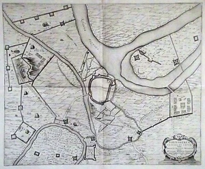 1601 Map of the Siege of Rheinberg, Rhenoberca, by Willem Janszoon Blaeu - Picture 1 of 7