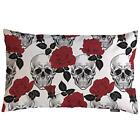 Sugar Skull Throw Pillow Cover Bastract Sugar Skull With Red Rose Multi-123