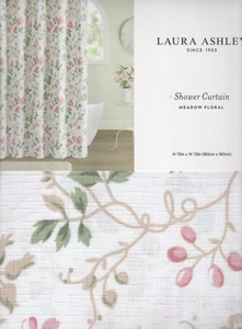 Laura Ashley Meadow Floral Multicolor Stoff Duschvorhang 72"x72" Bauernhaus - Bild 1 von 10