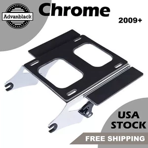 Chrome Tour Pack Mount For 09+ Harley Quick Release Detachable Mounting Bracket - Picture 1 of 7