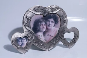 Antique Style Mini Three Pewter Frame W/ back stand Linco Heavier Material - Picture 1 of 3
