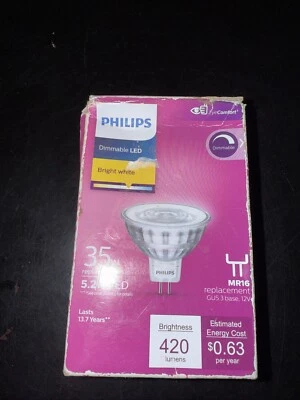 Philips 423780 10-Watt (35-Watt) MR16 LED Dimmable Indoor 12-Volt Light Bulb - Image 1 of 3
