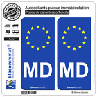2 Stickers Autocollant Plaque Immatriculation : Md Moldavie Identifiant Européen