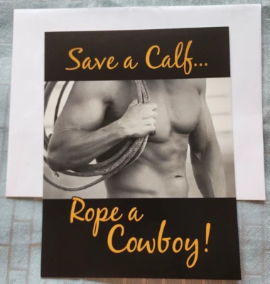 "Save & Rope A CowBoy" (1) Leanin Tree Ex-LARGE Birthday Card, With (1) Envelope - Image 1 of 4