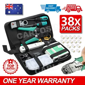 CAT6/5 LAN Network Tool Cable Crimper RJ45 Tester Stripper Punch Down Cutter Kit - Picture 1 of 11