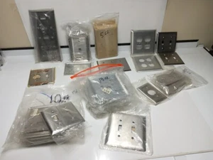 LARGE LOT OF VARIOUS STAINLESS STEEL SWITCH PLATES (NOS) - Picture 1 of 11