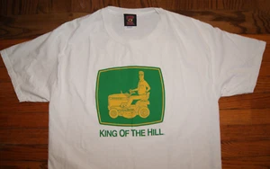 Vintage Y2K King of the Hill John Deere Rasenmäher weiß Herren L TShirt EUC RARE - Bild 1 von 9