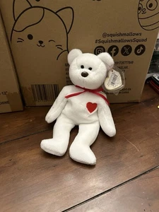 Ty Beanie Babies: Valentino The Bear - New - With Tag Protector - Picture 1 of 5