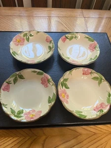 MENGE VIER FRANZISKANISCHE WÜSTENROSE HANDBEMALT 5 1/4" DESSERTSCHÜSSEL - Bild 1 von 5